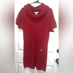 Dressbarn Red knitted dress with zipper detail. Size: M #knitwear #redhot